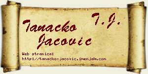 Tanacko Jačović vizit kartica